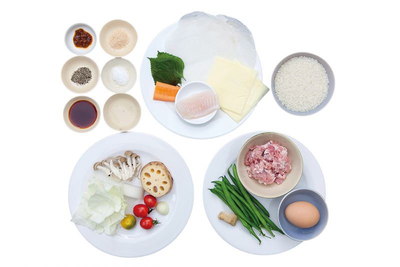 nguyên liệu Sanshoku Bento nguyên liệu Sanshoku Bento